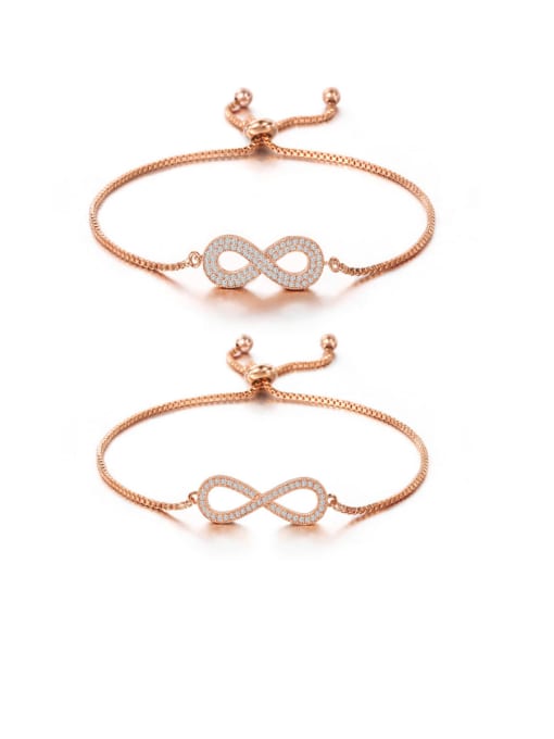 Mo Hai Copper With  Cubic Zirconia Simplistic Insect  8   Adjustable Bracelets 3