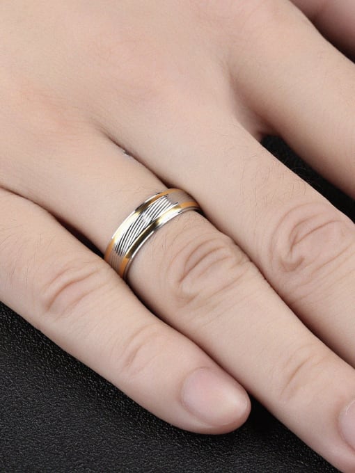 Open Sky Stainless Steel With Gold Plated Simplistic Round Rings 2