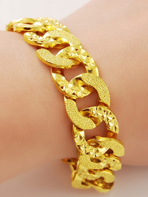 Yi Heng Da High Quality Gold Plated Round Design Copper Bracelet 1