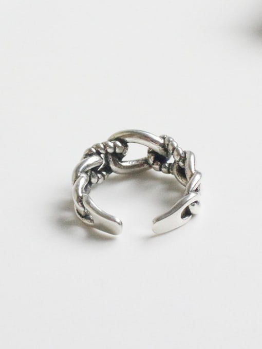 DAKA Personalized Twisted Chain Silver Opening Ring 1