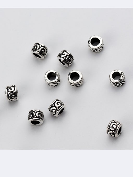 FAN 925 Sterling Silver With Antique Silver Plated Vintage Round Charms 1
