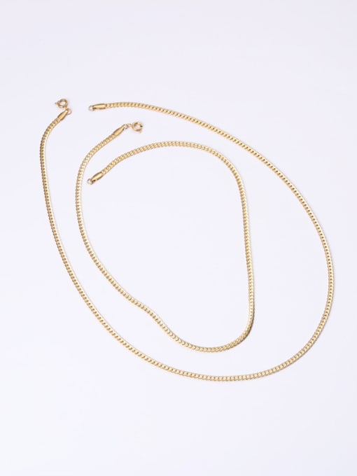 GROSE Titanium With Gold Plated Simplistic Short Snake Chain 0