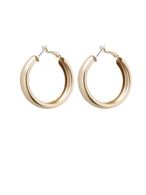 Main plan section Alloy With Gold Plated Simplistic Round Hoop Earrings