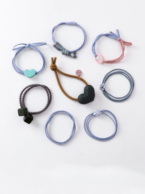 B blue Alloy With Rose Gold Plated Simplistic Heart Hair Ropes