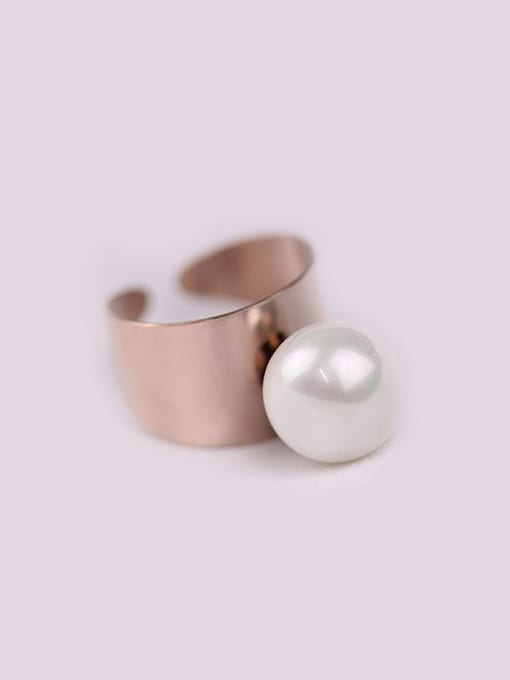 GROSE Artificial Pearl Exaggerated Opening Ring 0