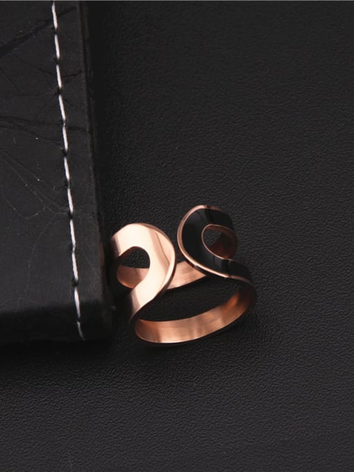 GROSE Geometric Titanium Fashion Opening Ring 2