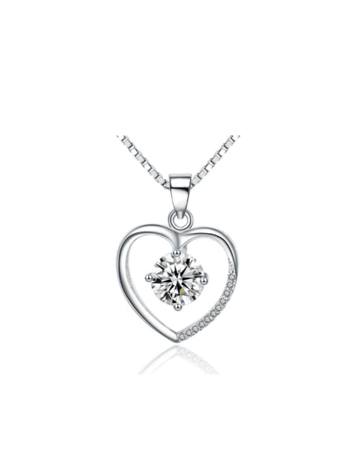 kwan Shining Zircon Heart Shaped Wedding Pendant