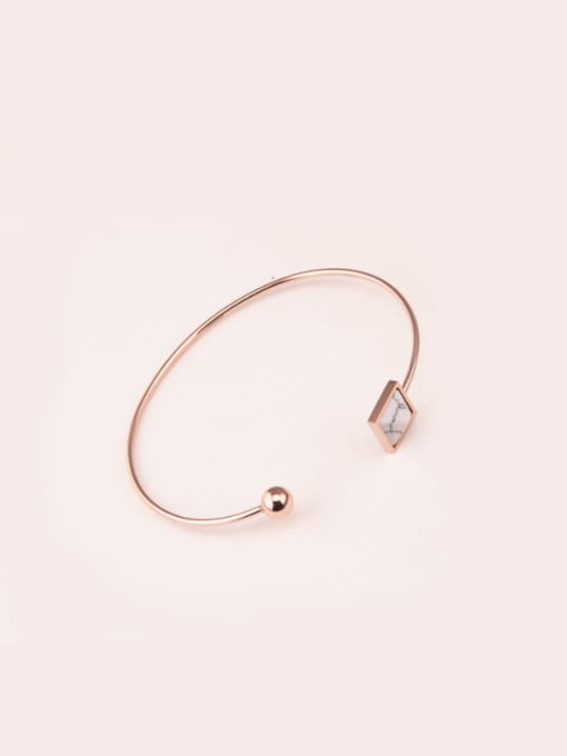 GROSE Rose Gold Plated Simple Style Opening Bangle 0