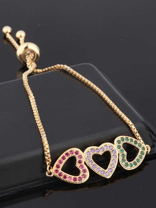 ROSS Copper With Rhinestone Fashion Heart Bracelets 0
