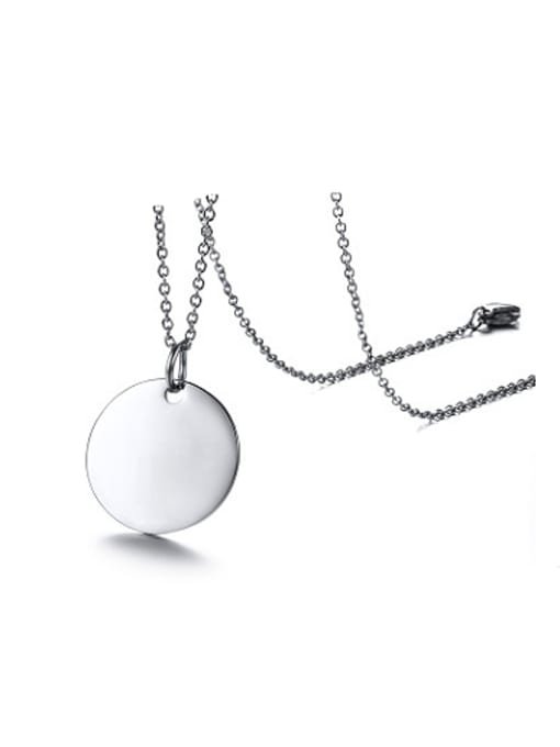 CONG Simply Style Round Shaped Stainless Steel Necklace 0