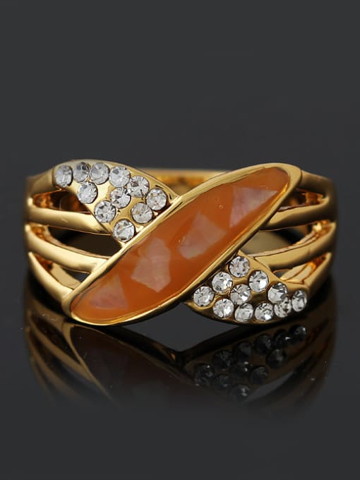 Wei Jia Fashion Enamel Shell Tiny Rhinestones Alloy Ring