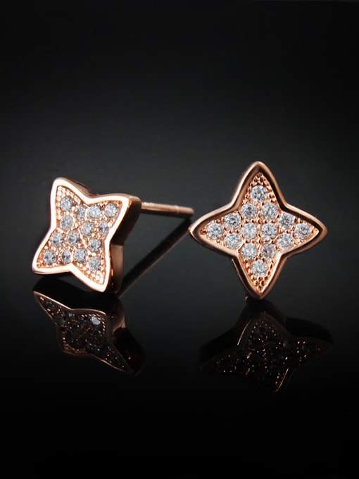 SANTIAGO Tiny Shiny Zirconias-covered Star 925 Silver Stud Earrings 3