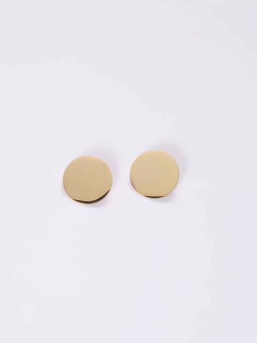 GROSE Titanium With Gold Plated Simplistic Round Stud Earrings 3