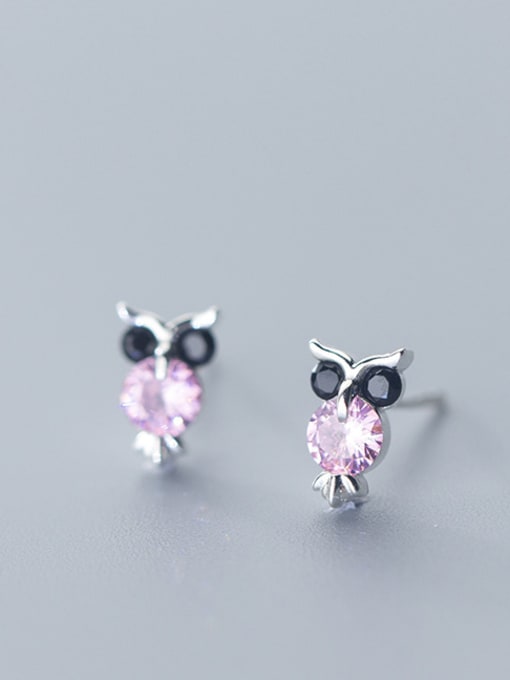 Rosh 925 Sterling Silver With Silver Plated Cute Owl Stud Earrings 3
