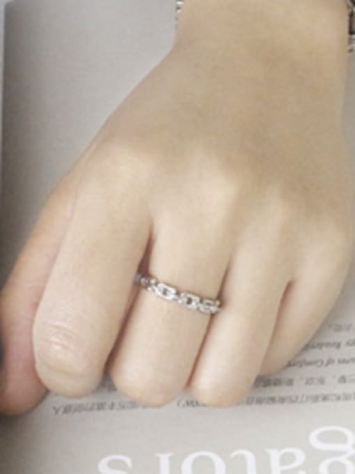 DAKA Personalized Simple Chain Silver Opening Ring 1