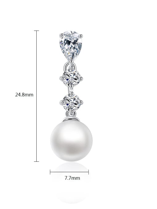 BLING SU Copper With 3A cubic zirconia Trendy Ball Earrings 3