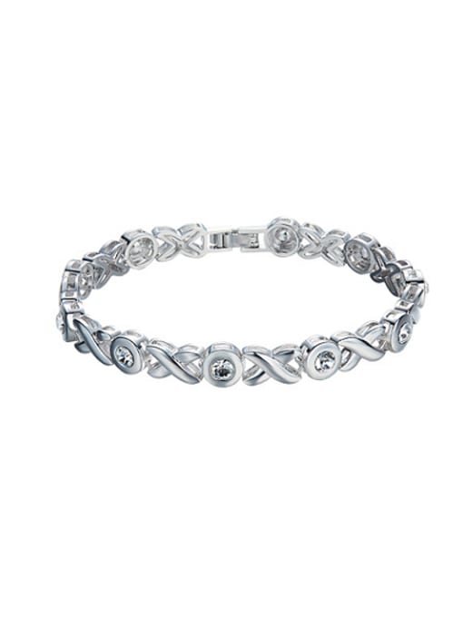 white S925 Silver Crystal Bracelet