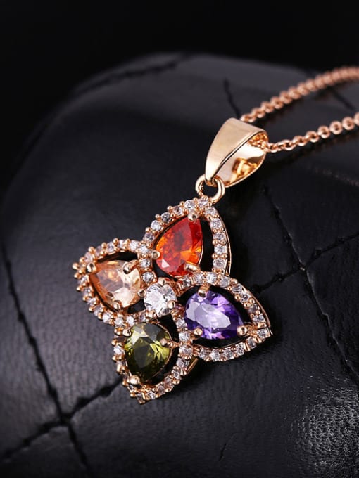 L.WIN Classical Style AAA Colorful Zircons Necklace 1