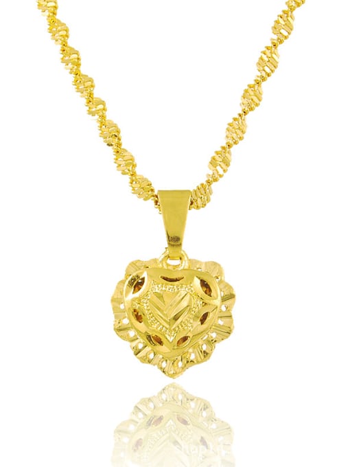 Yi Heng Da Women Creative Heart Shaped 24K Gold Plated Necklace 0