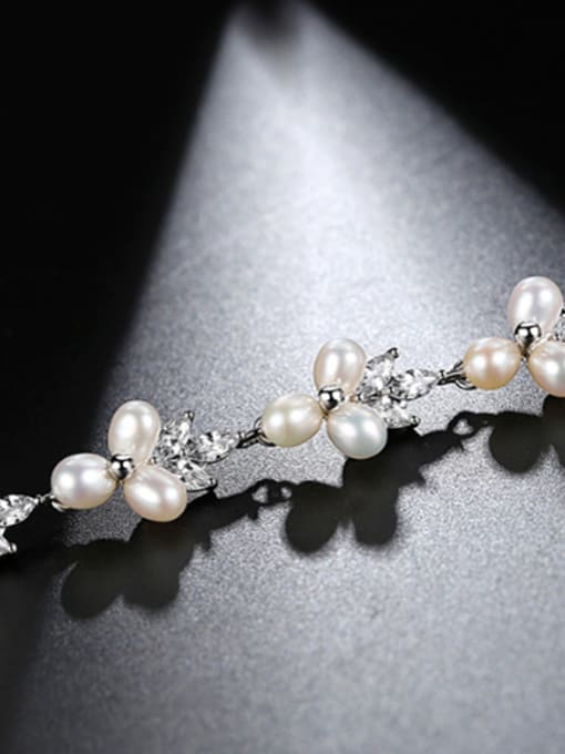 BLING SU AAA zircon mosaic freshwater pearl Fashion Bracelet 1