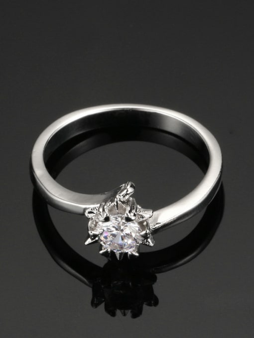 ZK Simple Engagement Shining Zircon Wedding Ring 1
