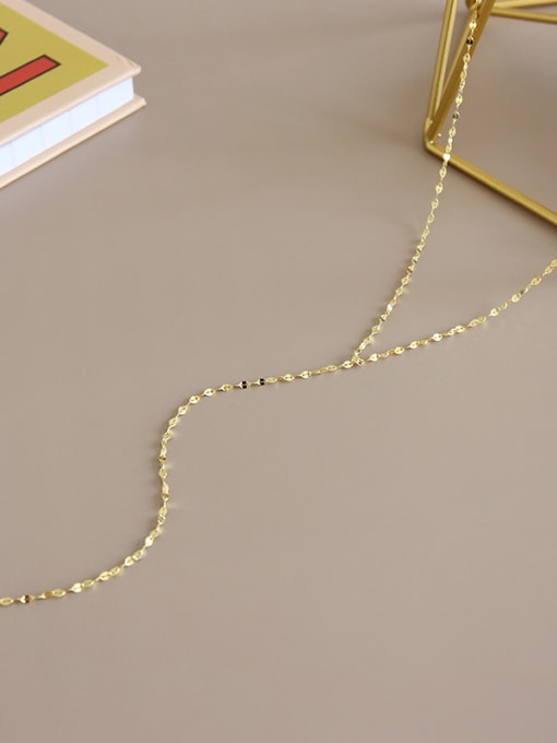 DAKA Sterling silver minimalist 18K gold-plated necklace 0