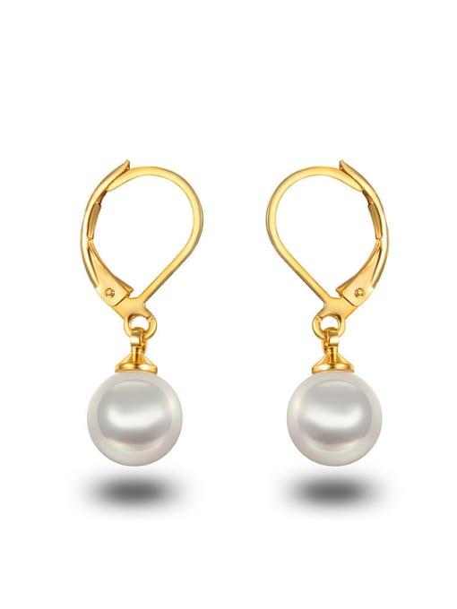Gold Elegant Platinum Plated Shell Copper Drop Earrings