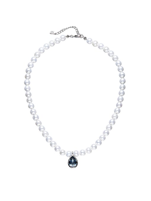 blue Water Drop Shaped pearls Necklace