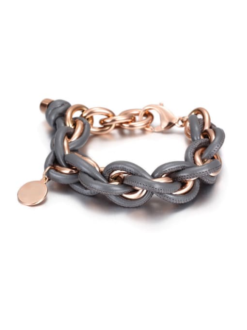 Rose Gold Individual Stainless Steel The Big Ring Shaped Titanium Bracelet
