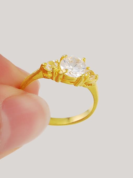 Yi Heng Da Elegant 24K Gold Plated Round Shaped Zircon Ring 2