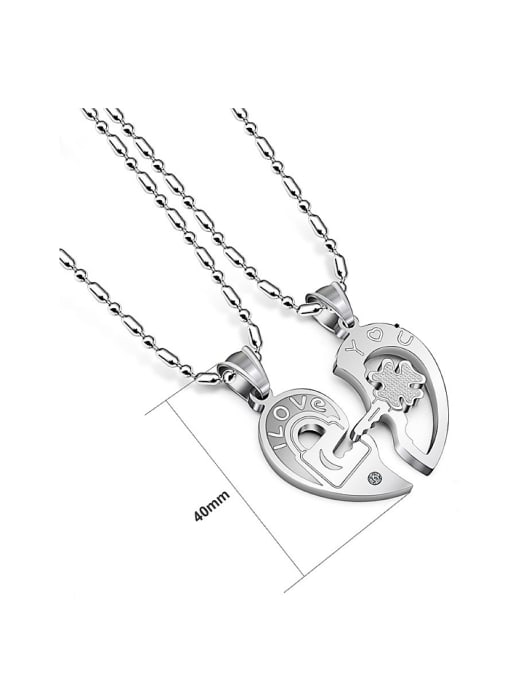RANSSI 2018 Fashion Heart-shaped Puzzle Lovers Necklace 3