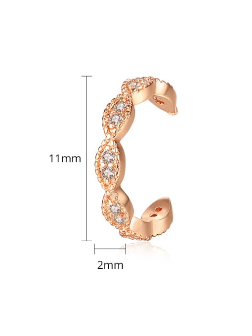 BLING SU Copper With Cubic Zirconia Delicate Irregular Unilateral ear bone clip Stud Earrings 4