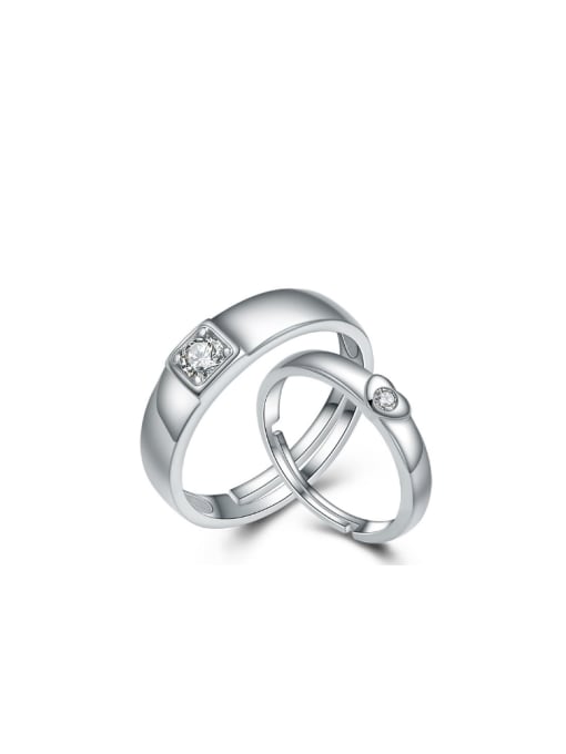 kwan Elegant Noble Zircon Lover Silver Ring 0