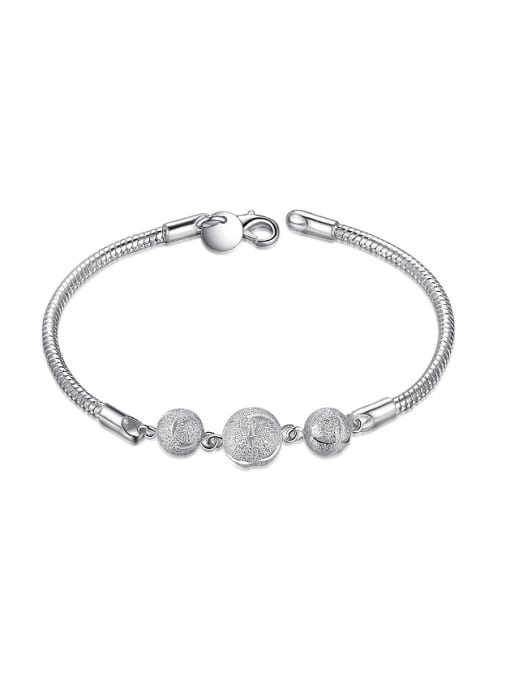 Ya Heng Fashion Three Beads Silver Plated Women Bracelet 0