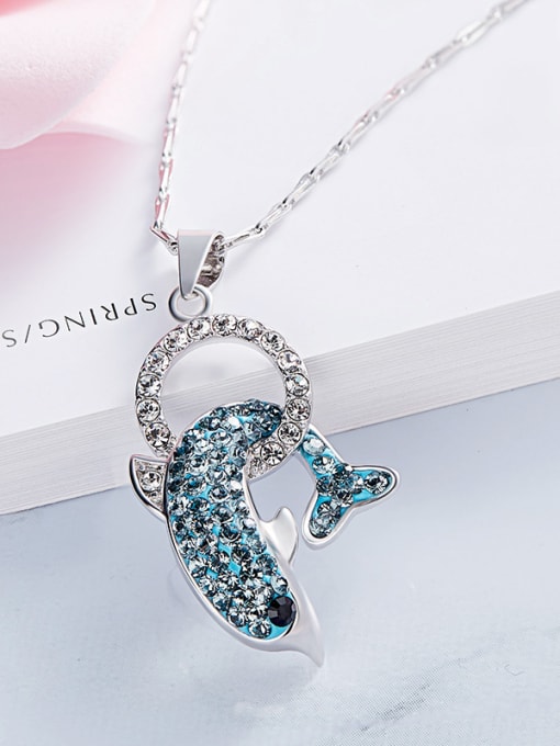 CEIDAI S925 Silver Dolphin Shaped Necklace 3