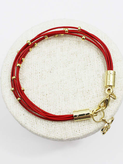 E Exquisite Multi Layer Artificial Leather Bracelet