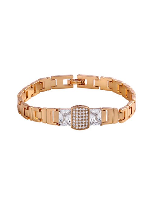 White Copper Alloy 18K Gold Plated Europe and America Fashion style Zircon Bracelet