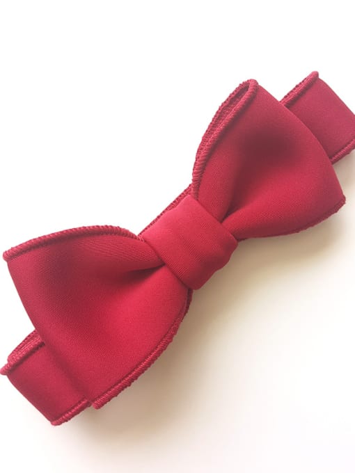 Red Wine Bow Cotton Adjustable Head Band