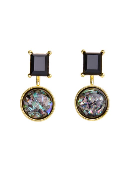 KM Fashion Colorful Artificial Gemstones Geometric Detachable drop earring 0