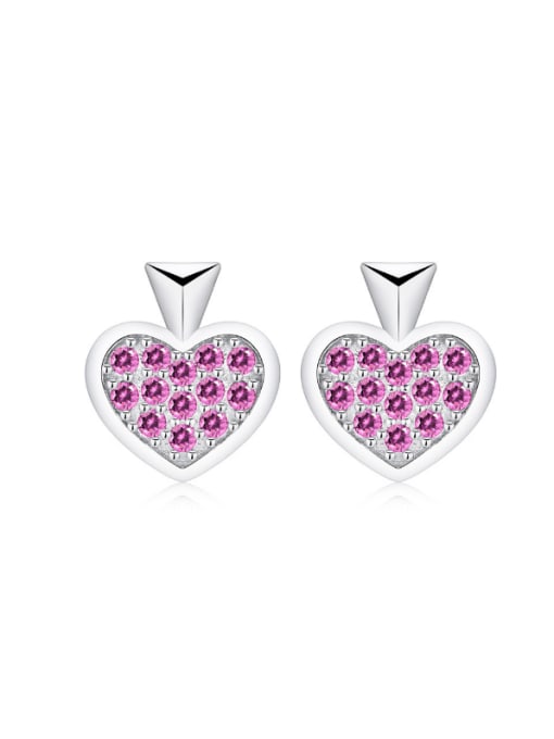 kwan Likable Amethyst Heart-shape Stud Earrings 0