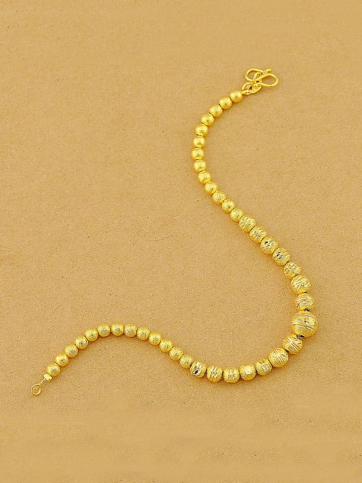 golden Exquisite Scrub Beads Women Bracelet