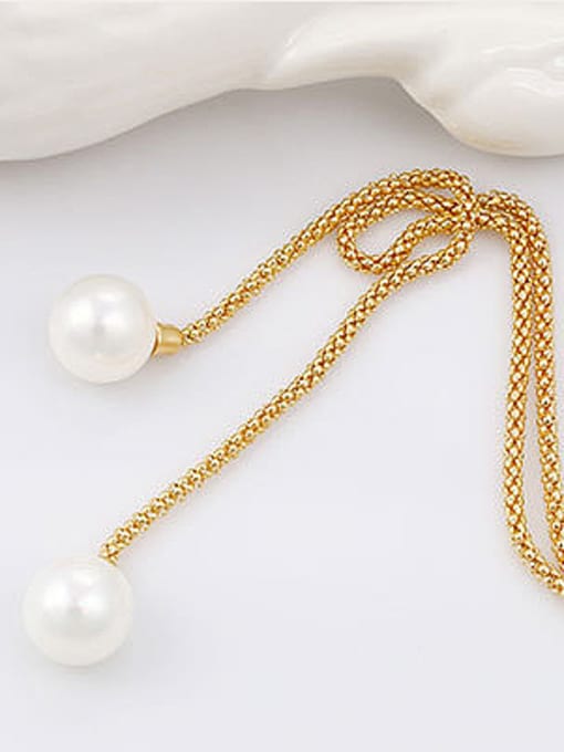 XP Copper Alloy 18K Gold Plated Simplism Pearl Necklace 1