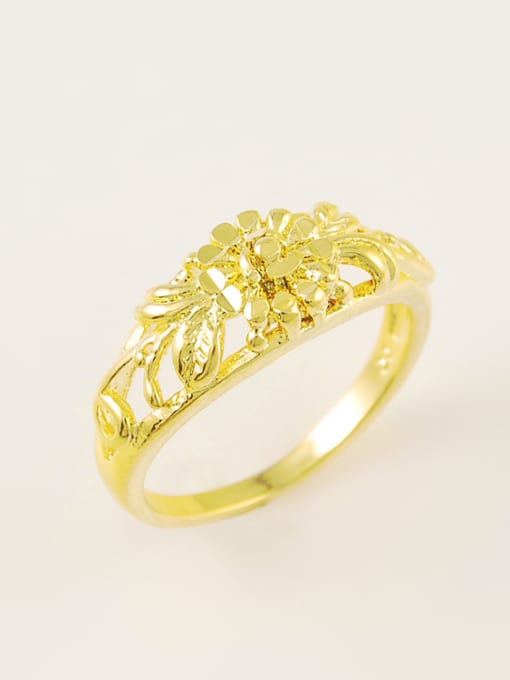 Yi Heng Da Fashion Hollow Flower Shaped Gold Plated Ring 0