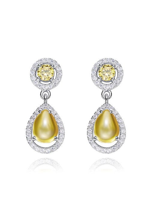 CEIDAI Fashion Cubic Zirconias Water Drop 925 Silver Stud Earrings 0