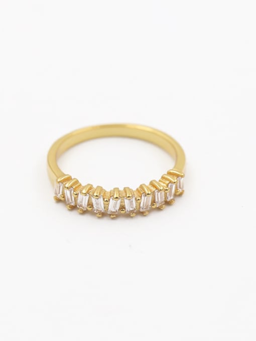 Golden Fashion Zircon Copper Ring