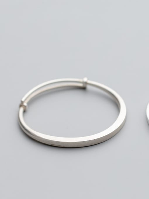 S990 Silver Bracelet Light Face S990 silver bracelet female wind simple circular opening adjustable hand ring tide hand S2420