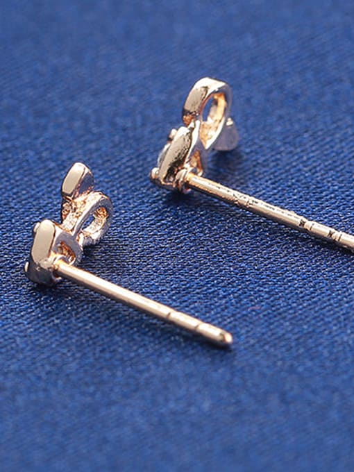 XP Copper Alloy 18K Gold Plated Fashion Heart-shaped Zircon stud Earring 1