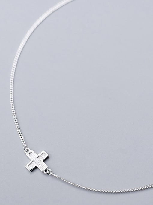 Rosh Sterling silver personality cross clavicle chain 0
