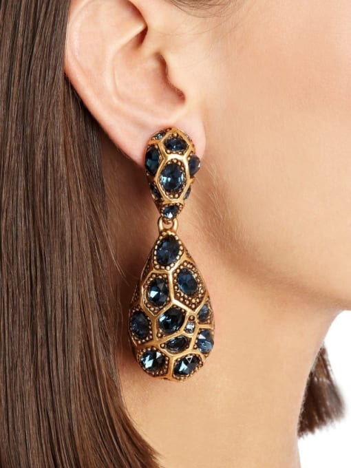 KM Personality Artificail Stones Alloy Stud drop earring 1