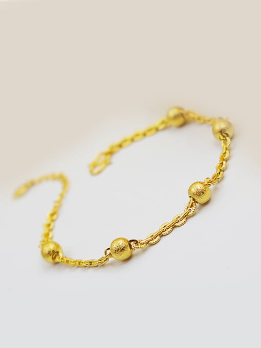 golden Fashion Adjustable Length Hollow Beads Bracelet